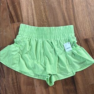 NWT FP Movement by Free People Chartreuse Green Skort-Style Shorts